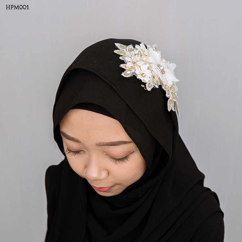 [PRODUK TERBATAS] HAIRPIECE PENGANTIN MODERN HIJAB FASHION WANITA LACE HPM001