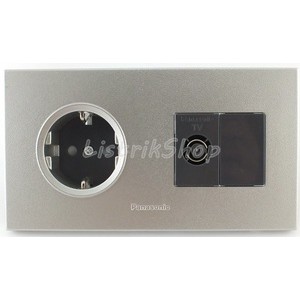 Stop Kontak + Outlet TV Panasonic Style Silver