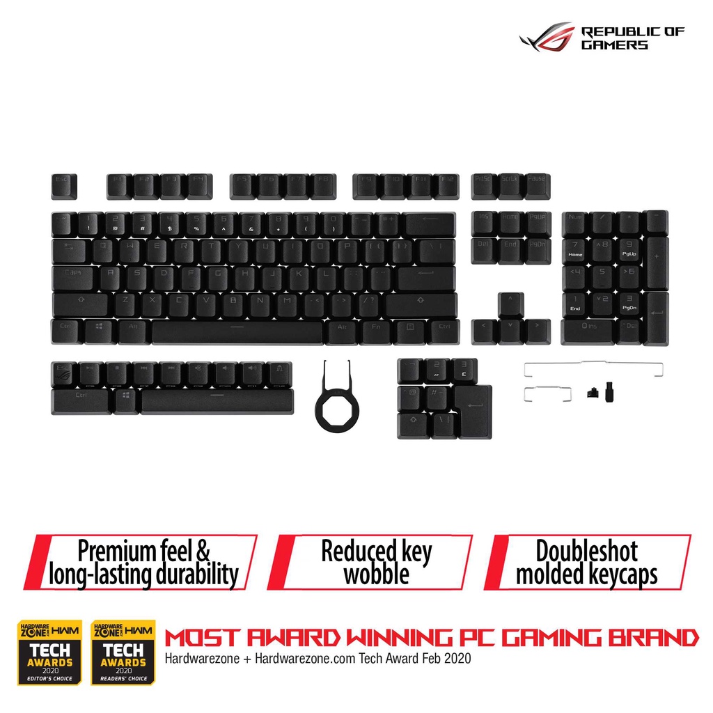 ASUS ROG PBT KEYCAP SET - For Mechanical Keyboard 124 Keys Doubleshot