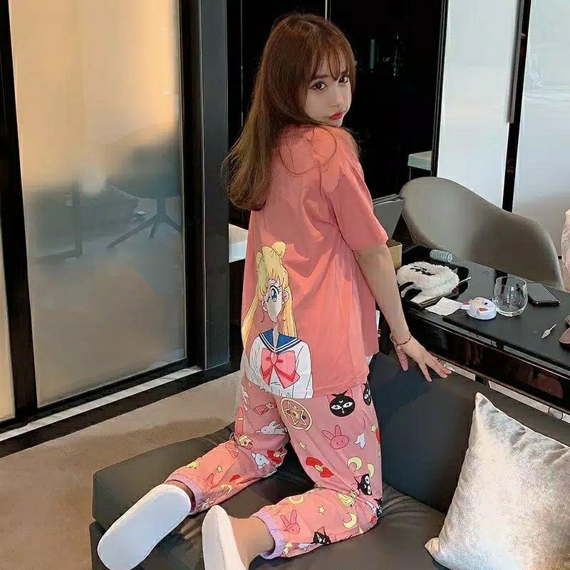 Piyama 66 Import Baju Tidur Usagi Sailormoon Sailor Moon Panjang Anak Perempuan Remaja Wanita