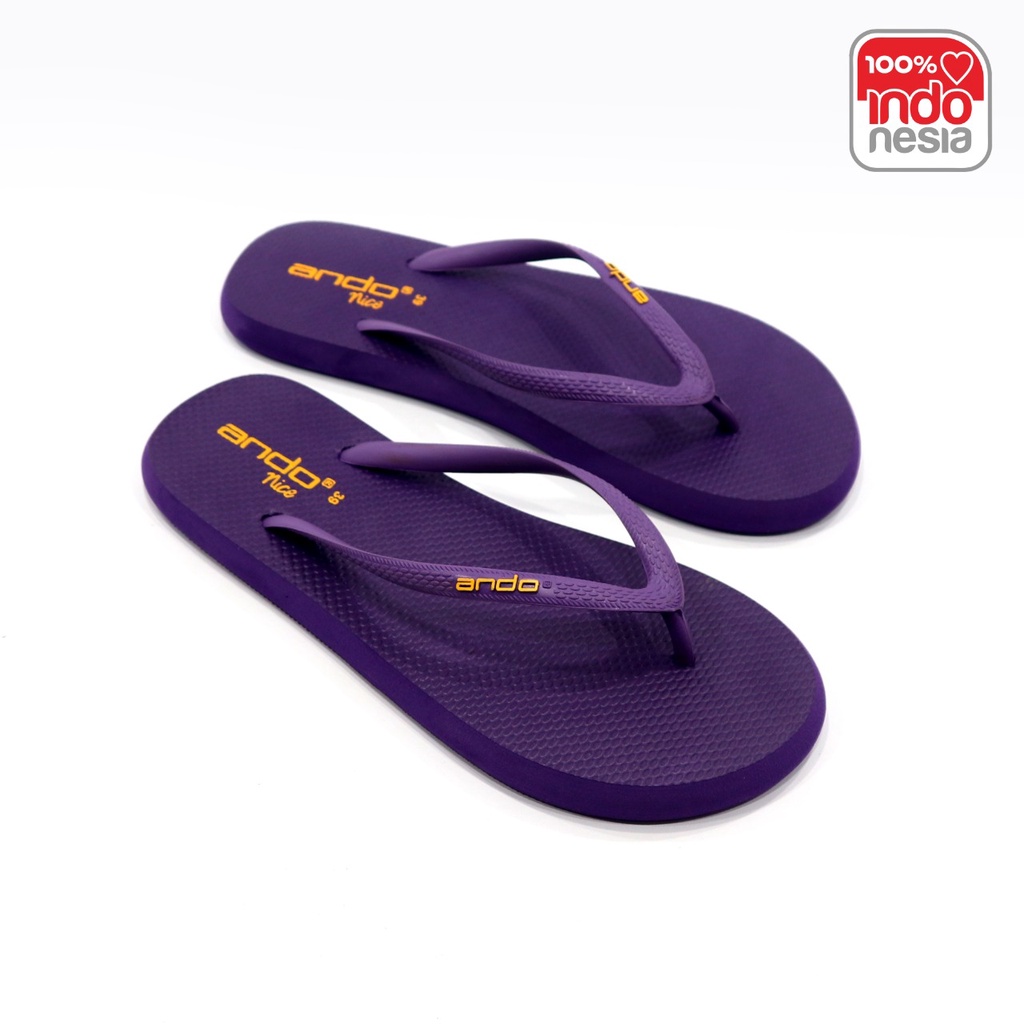 SANDAL KARET DEWASA ANDO NICE 36-40 CEWEK - SANDAL JAPIT CEWEK - ANDO-Purple