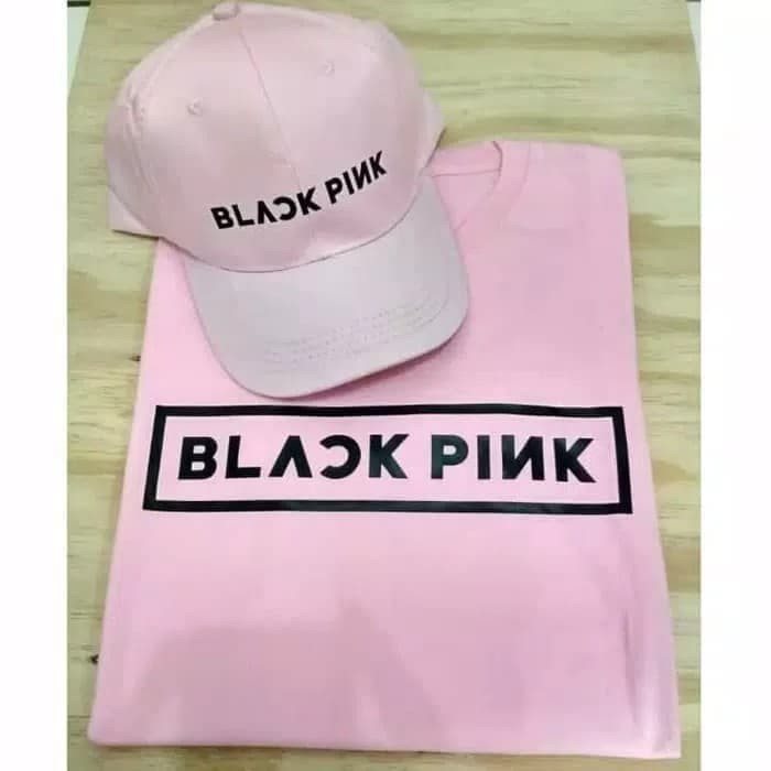 Kaos + Topi Baju Pria Wanita Blackpink Distro Combed 30S Blackpink Op294