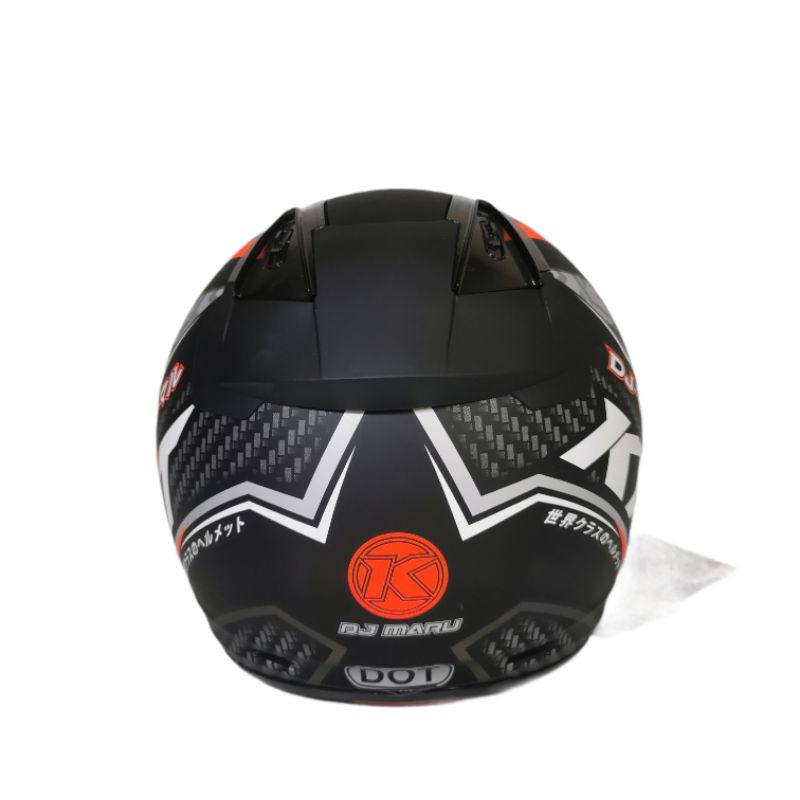 HELM KYT DJ MARU MOTIF 15 BLACK DOFF GUNMETAL HELM HALF FACE KYT DJMARU MOTIF ORIGINAL MURAH SNI3-8