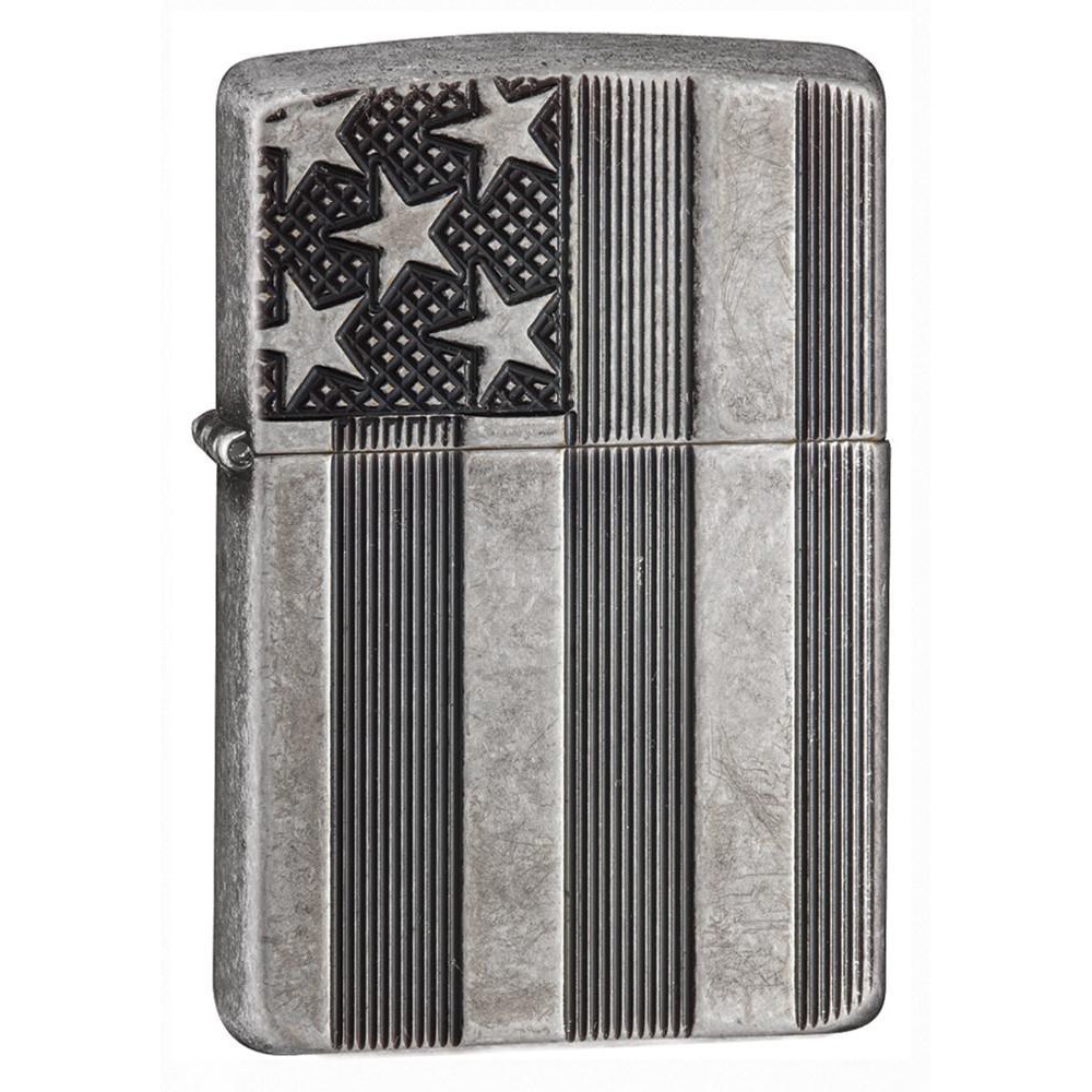 Zippo Original 28974 US Flag Armor Chrome