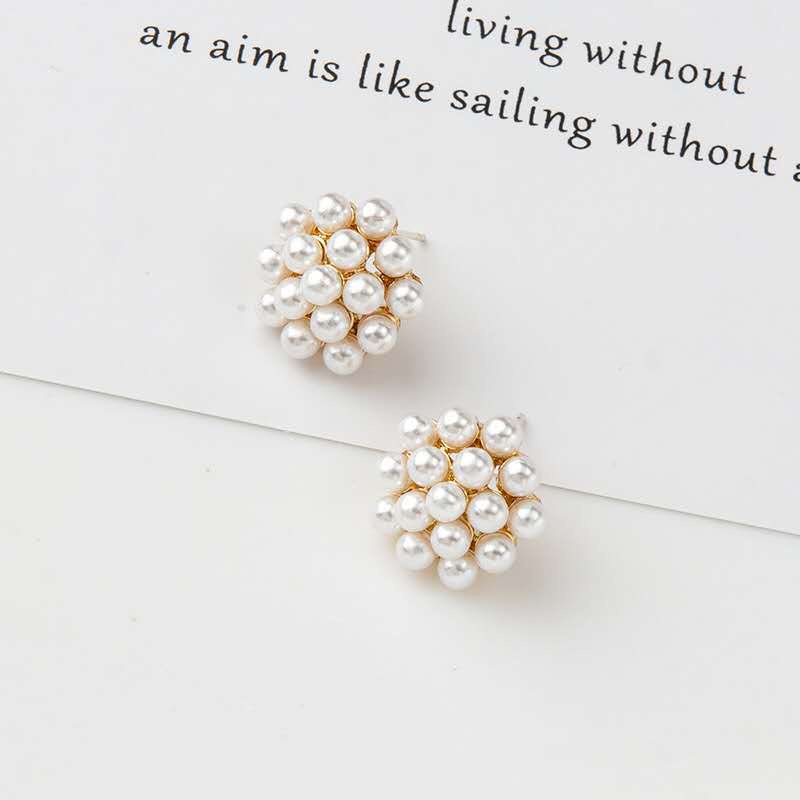 Anting S925 Silver Needle Bentuk Snowflake Aksen Mutiara Untuk Wanita