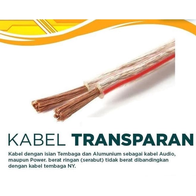 Kabel Listrik Transparan 2x30 Per Meter Meteran