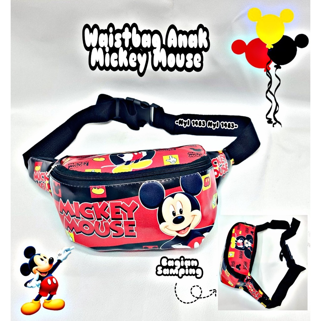 Waistbag Anak / Tas Pinggang Anak / Tas Selempang Anak Karakter Kartun Dan Super Hero