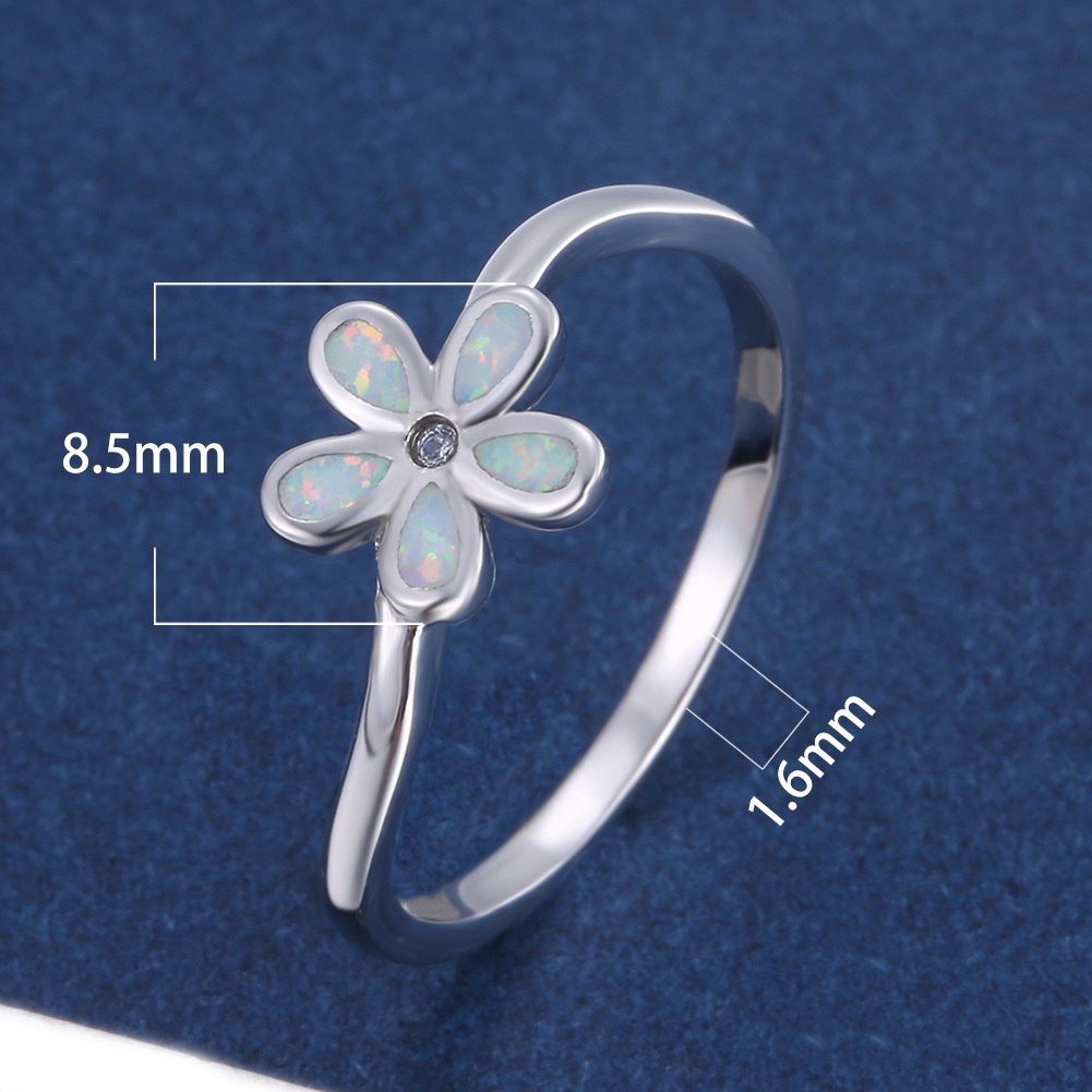 New Products Europe and America Opal Simple Korean Small Flower Bracelet Ring Flower Lady Ring