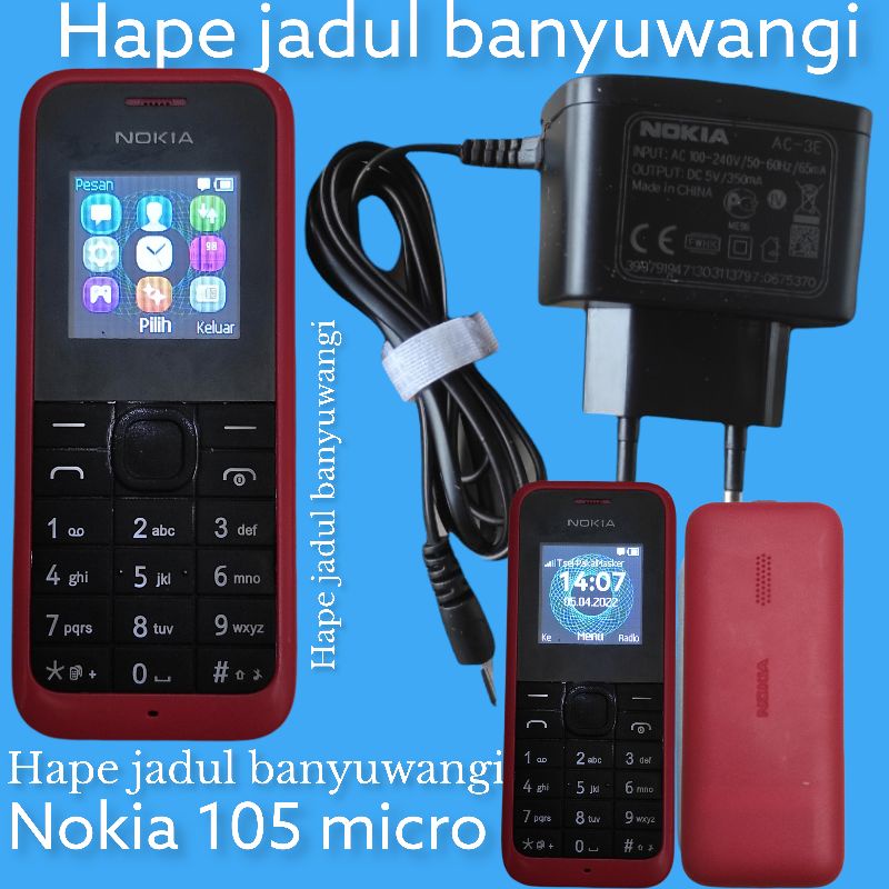 Nokia 105 microsof BONUS CAS BONUS BUBLEWRAP packing aman, hp jadul second original