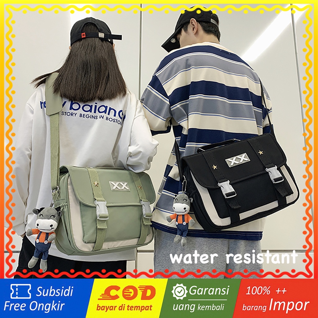 WYK124 Tas Bahu Selempang Sekolah School Shopping Messenger Impor TKM