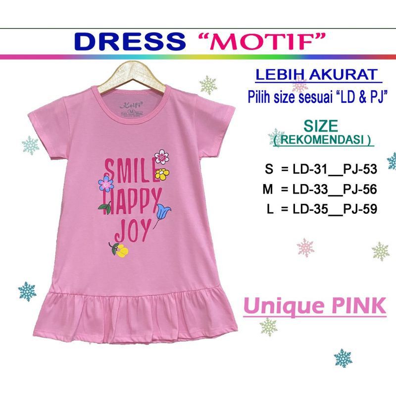 DRESS ANAK PEREMPUN/DASTER ANAK MOTIF MERK KELFI USIA 2-6 TH