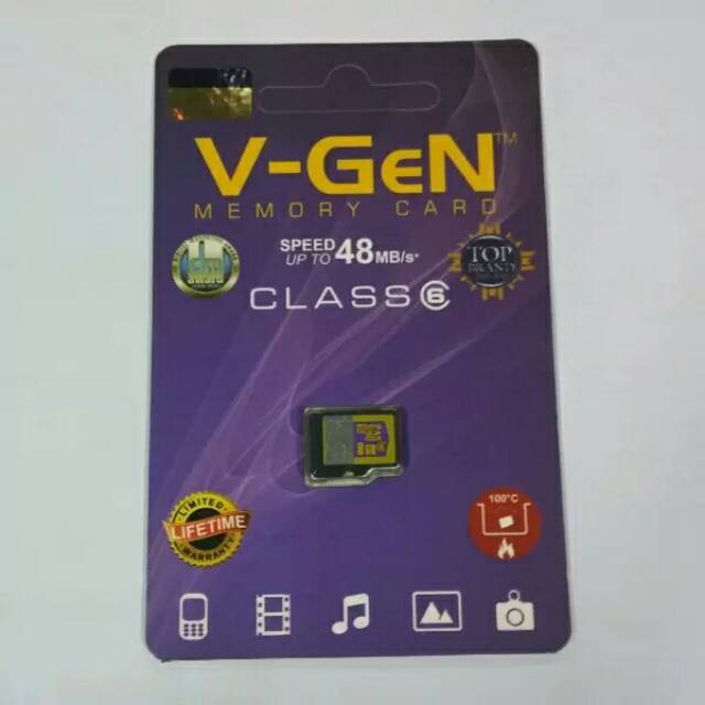Kartu memori Micro SD V-GEN 8gb class 6