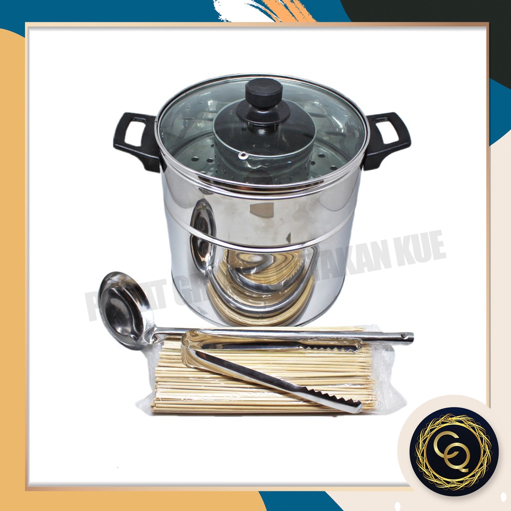Dandang Bakso bahan Stainless Tutup kaca 3 Varian Ukuran , paling laris