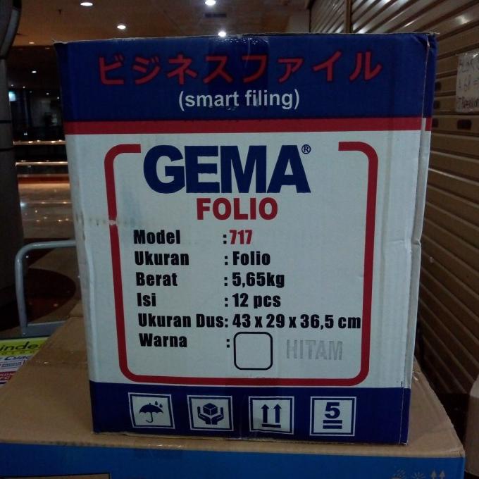 

Ordner GEMA 717 folio hitam isi 12 pc