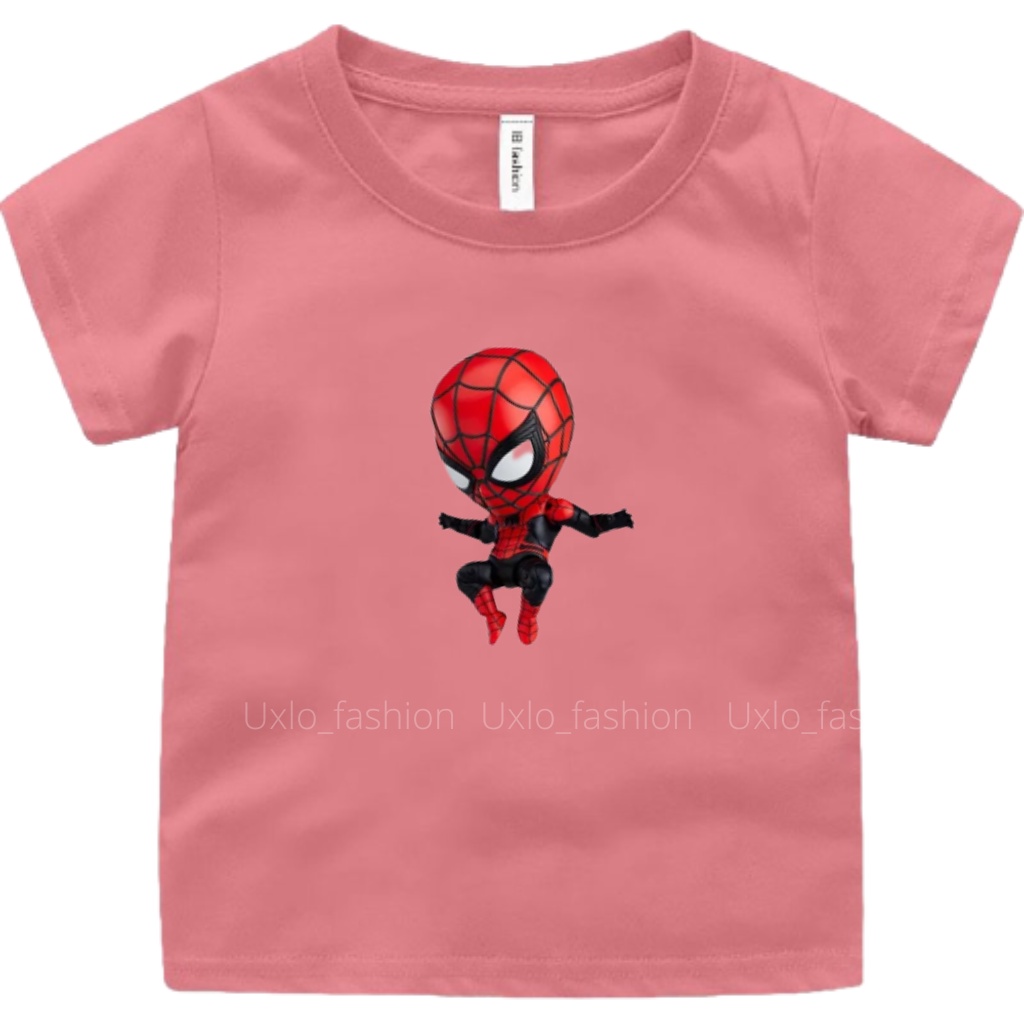 BAJU KAOS ANAK LAKI LAKI MURAH UMUR 1 2 3 4 5 6 7 8 9 TAHUN MOTIF SUPERHERO SPIDERMAN JUNIOR UXLO FASHION