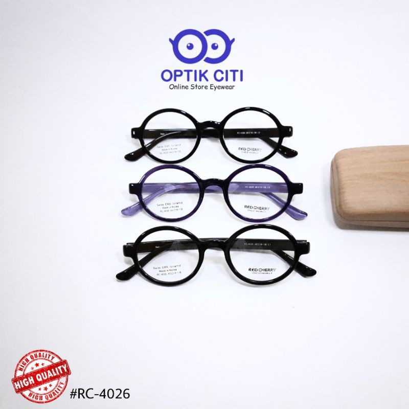FRAME KACAMATA BULAT KECIL PRIA WANITA RED CHERRY 4026 ORIGINAL