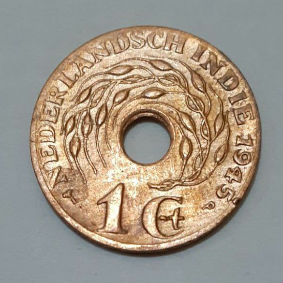 Uang kuno koin 1 Cent Nederlandsch Indie tahun 1945 P
