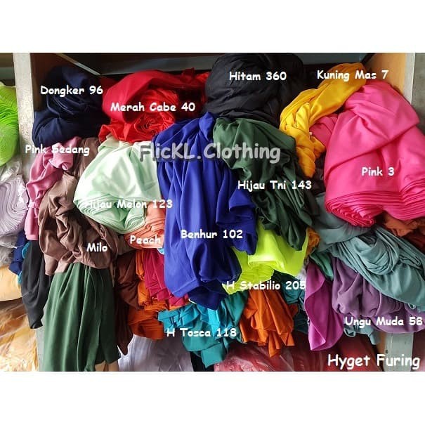 Langsung Order Bahan Kain Hyget Furing Puring Kaos Baju Oblong Muslim Jilbab Gamis Terlaris