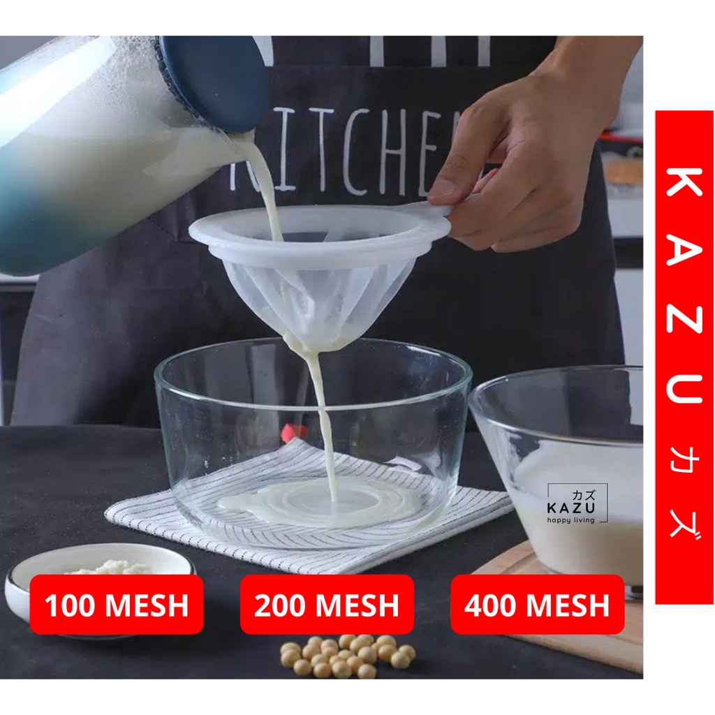 KAZU KHL163 Saringan Kain Nilon Gagang Susu Kacang Kedelai Jus Kopi