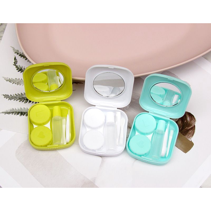 KMN Softlens Case Plastik Besar Tempat Kontak Lensa + Jepitan + Tongkat + Botol Tempat Softlens Case Softlen Set Tempat Kotak Lensa Mata