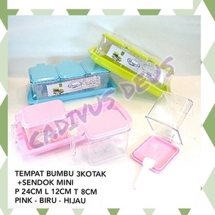 TEMPAT BUMBU - SET 3 - PLUS SENDOK MINI