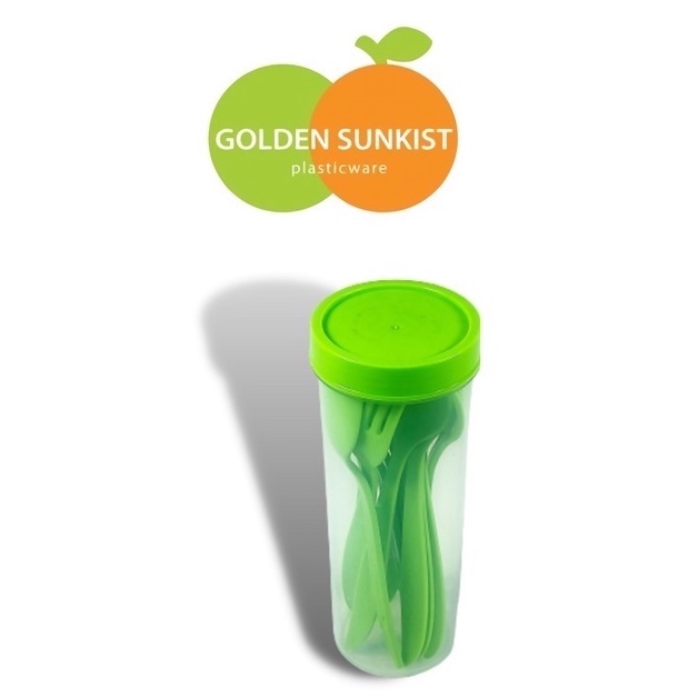 Tempat Sendok Garpu Travel 6pcs TST-1140 / TSP-1139 Golden Sunkist