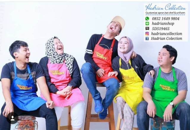 Celemek Apron Best Quality american drill Celemek masak Celemek dapur Celemek waitres Celemek murah