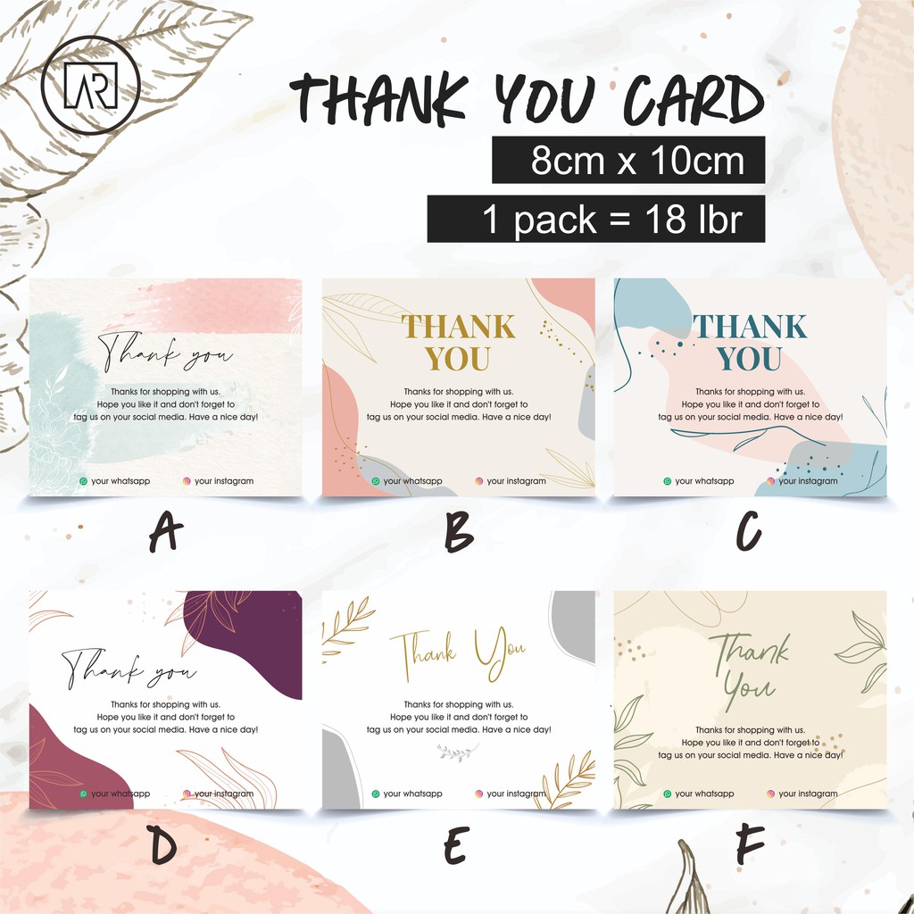 

Thank You Card | Kartu Terima Kasih | Kartu Nama | Kartu Online Shop Custom