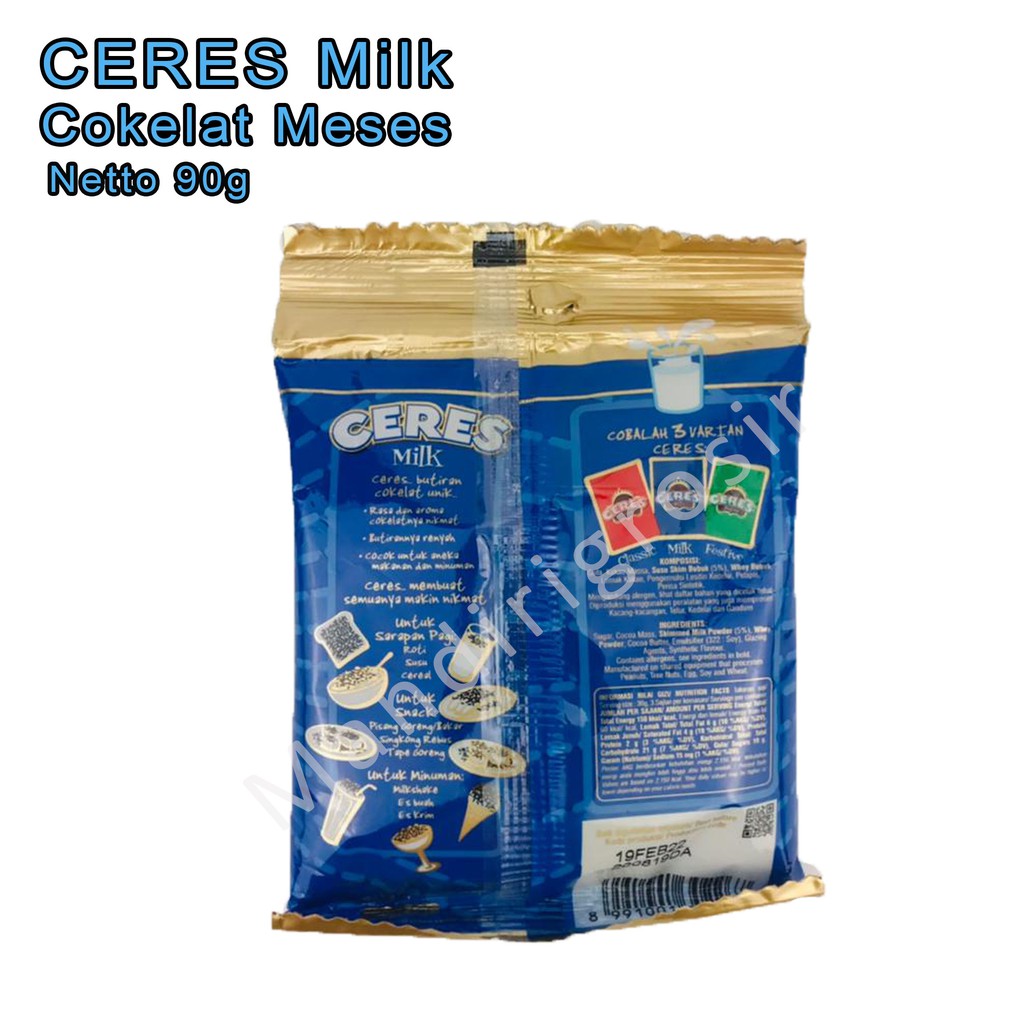 Meses * Cokelat * Meses Dengan susu * Ceres Milk * 80g