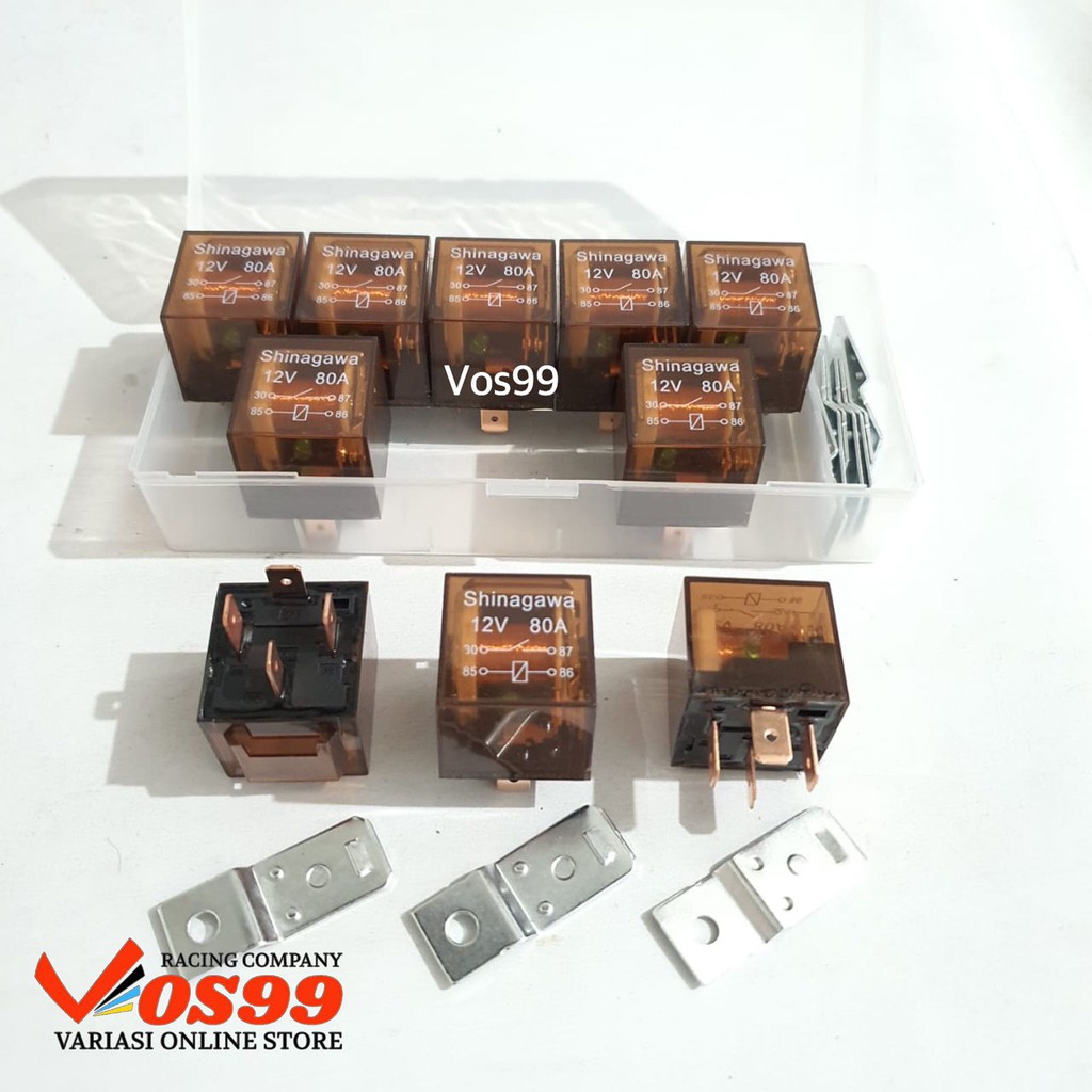 RELAY KLAKSON TRANSPARAN 4 PIN 12V - 80A