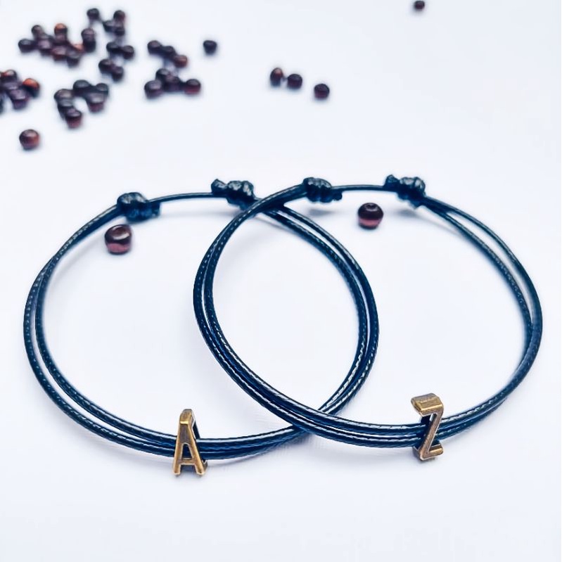 GELANG INISIAL / GELANG HURUF / GELANG COUPLE / GELANG PERSAHABATAN / GELANG HITAM