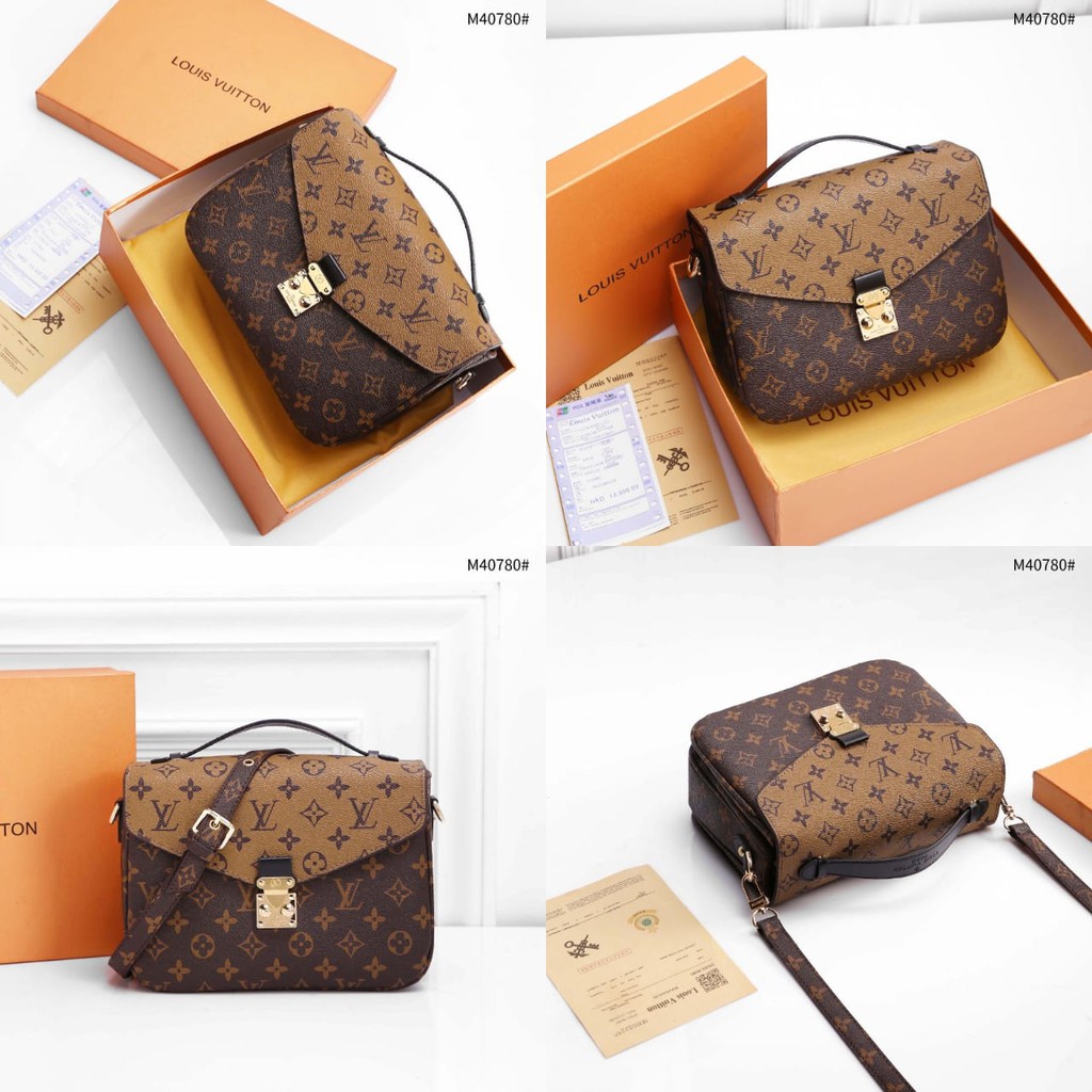 TAS WANITA-TAS IMPORT-LOUIS VUITTON LV METIS REVERSE PLATINUM POCHETTE WITH BOX M40780