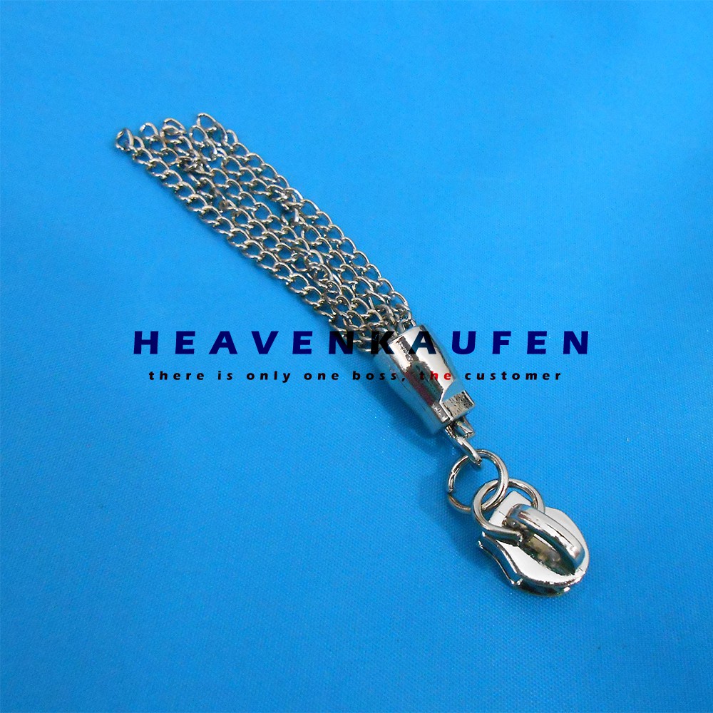 Kepala Resleting / Kepala Zipper Nikel Silver No 5 Model Tarikan Variasi Rantai Kode XZ