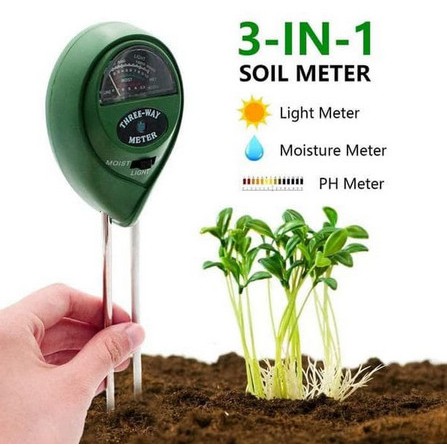 Soil Moisture Meter 3 IN 1 - Alat Ukur PH/Kelembaban/Intensitas Cahaya