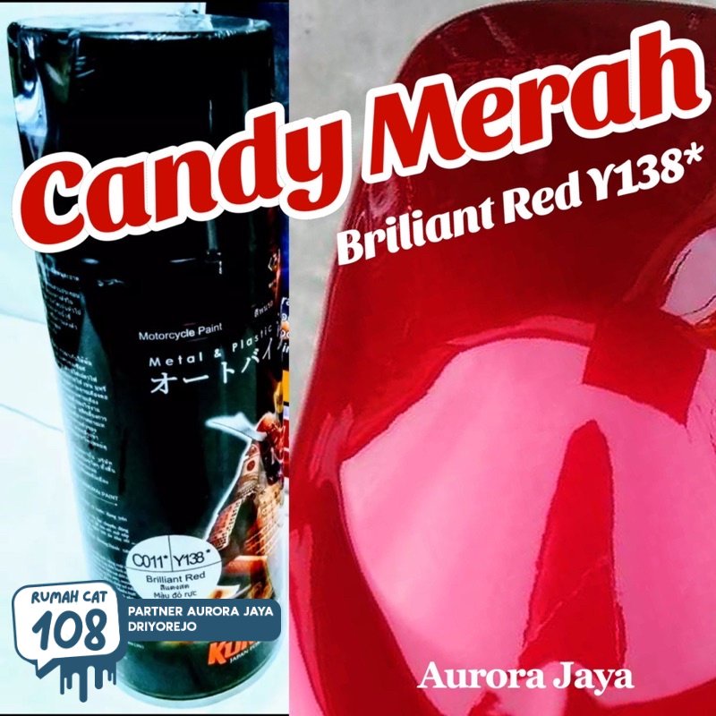 Rumah Cat - Pilox Samurai Brilliant Red Y138 Merah Candy Tone Yamaha Candytone Transparan Cat Pilok 
