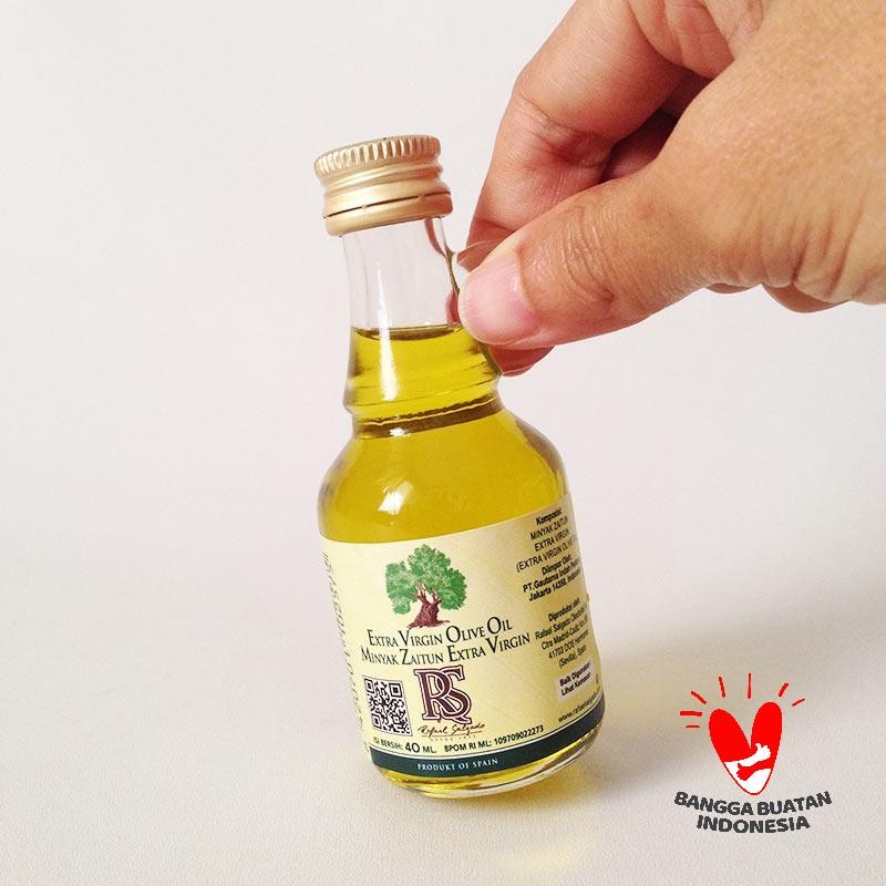 

Minyak Zaitun Murni Asli Untuk Diminum Kesehatan / EVOO / Extra Virgin Olive Oil isi 40 ml Kemasan Kaca Unik