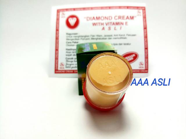 [12 pcs] CREAM DIAMOND ASLI TUTUP MERAH POT TIMBUL AAA