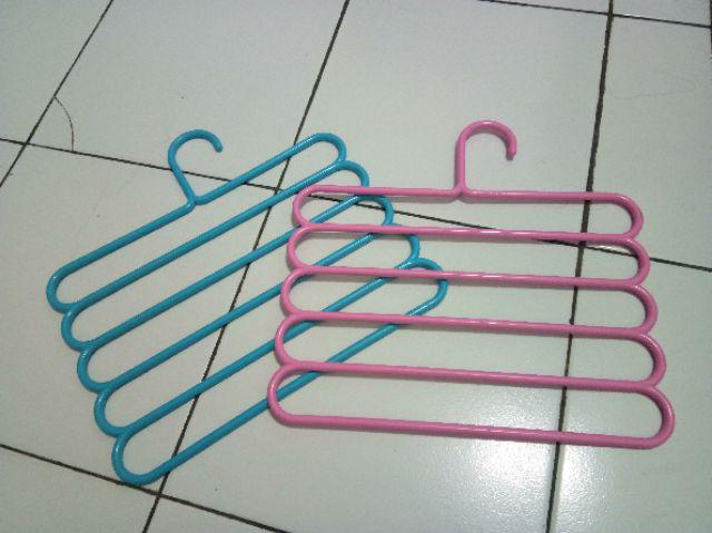 Hanger 5 Susun Gantungan Baju Celana Handuk Serbaguna 5 In 1 Hemat