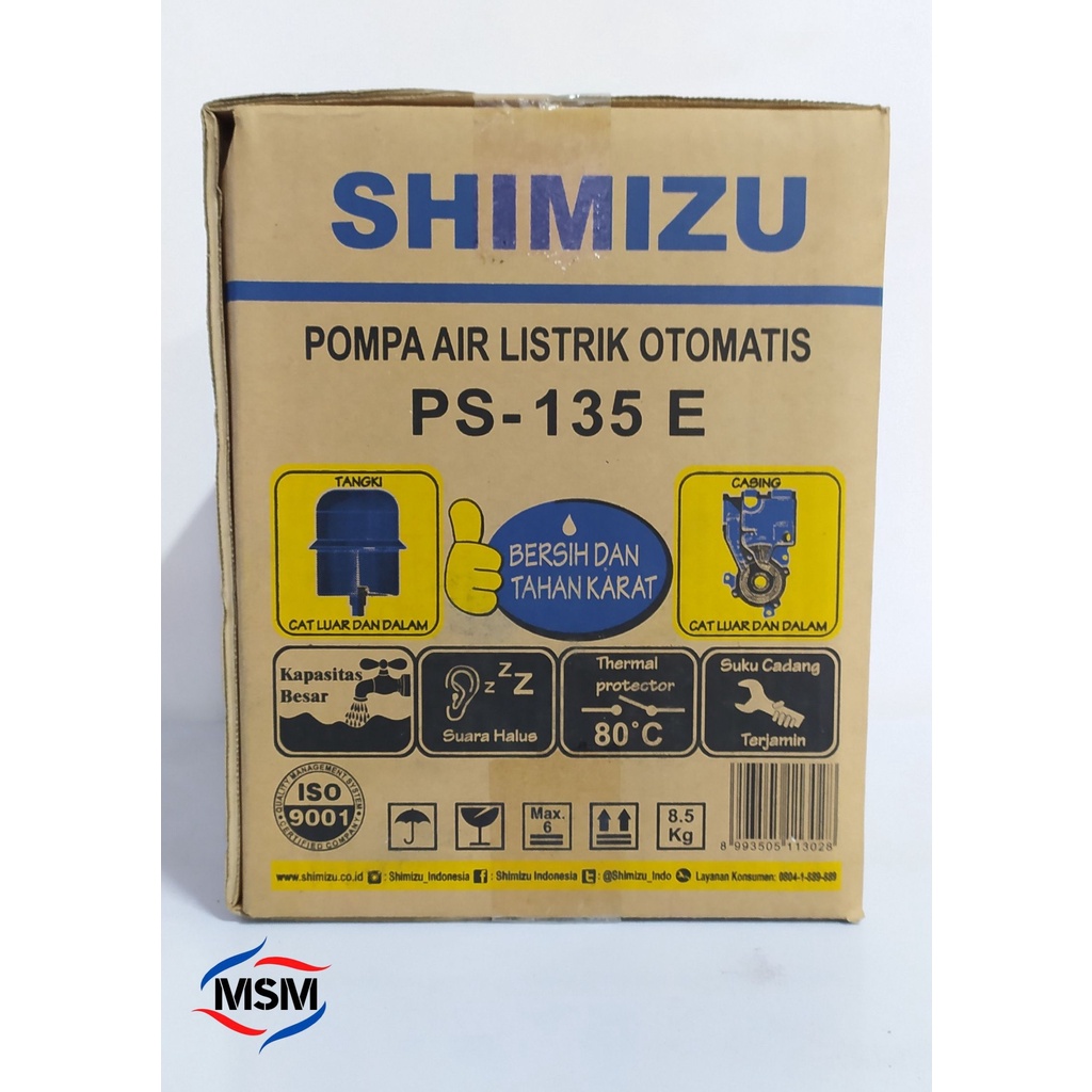 Pompa Air Otomatis Listrik Shimizu PS -35 E / Pompa Air Shimizu / Pompa Air pendorong Otomatis