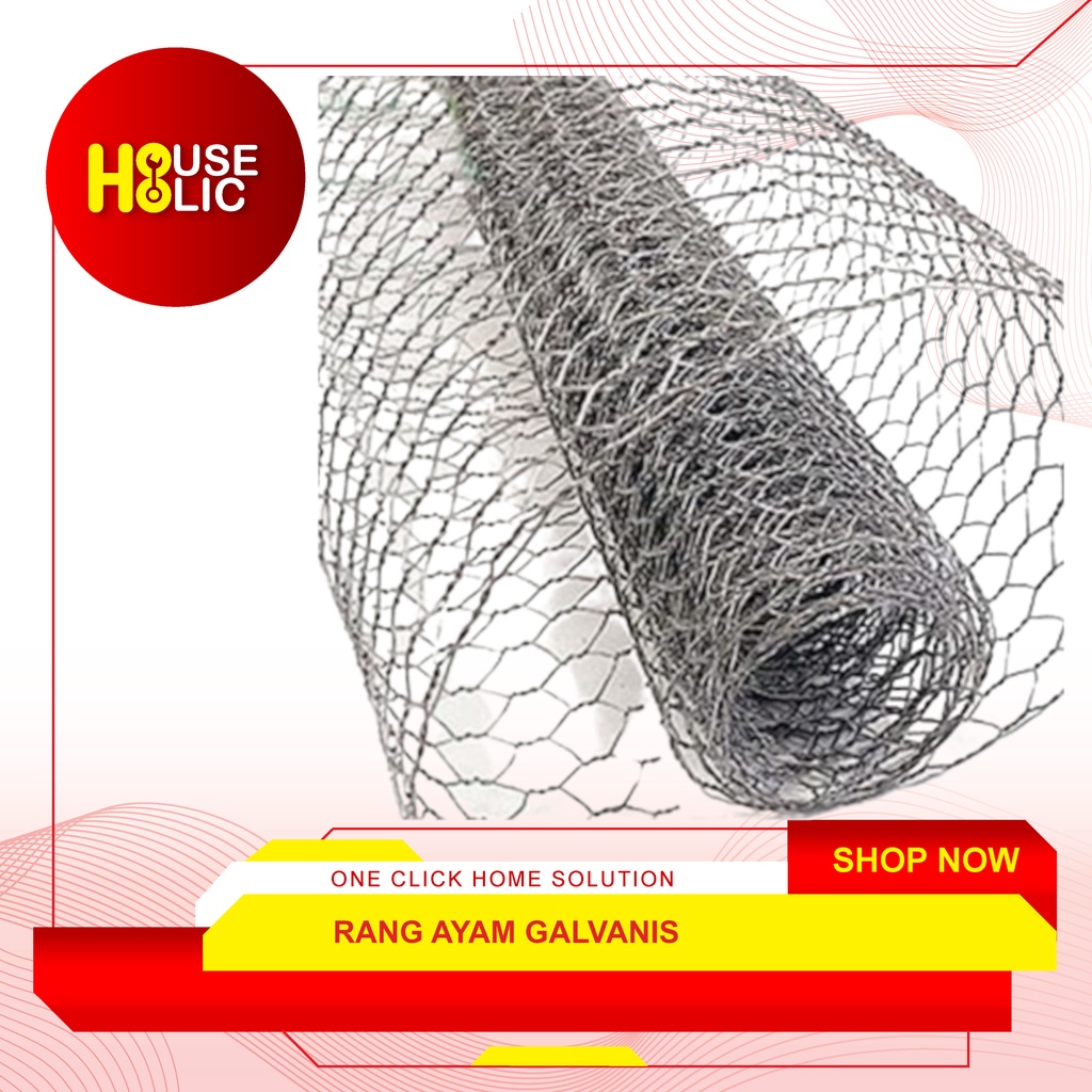 Rang Ayam Galvanis 1/2 Inch / Chiken Wire Mesh 1/2&quot; Kawat Kandang Ayam