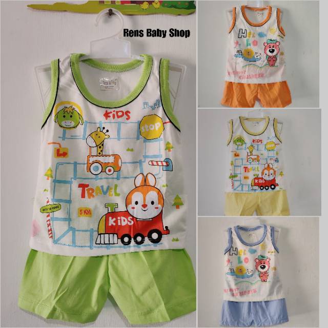  Baju  kutang kaos  singlet  setelan celana pendek bayi  