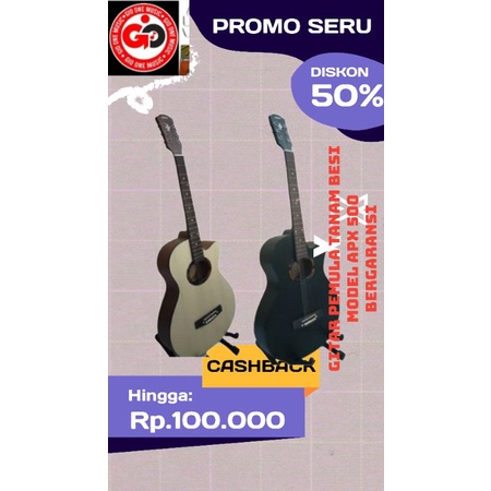 Gitar Akustik/Elektrik Apx500ii Pemula Tanam Besi Free Paking Kayu-1
