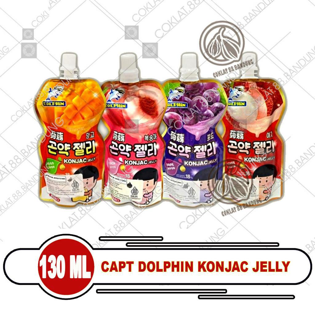 KONJAC JELLY DOLPHIN 130 ML, CAPTAIN DOLPHIN KONJAC JELLY HALAL, KONJAC JELI DRINK