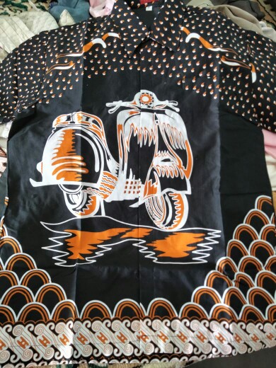 Vespa Pendek Kemeja Batik Pria Full Furing Katun Sragenan