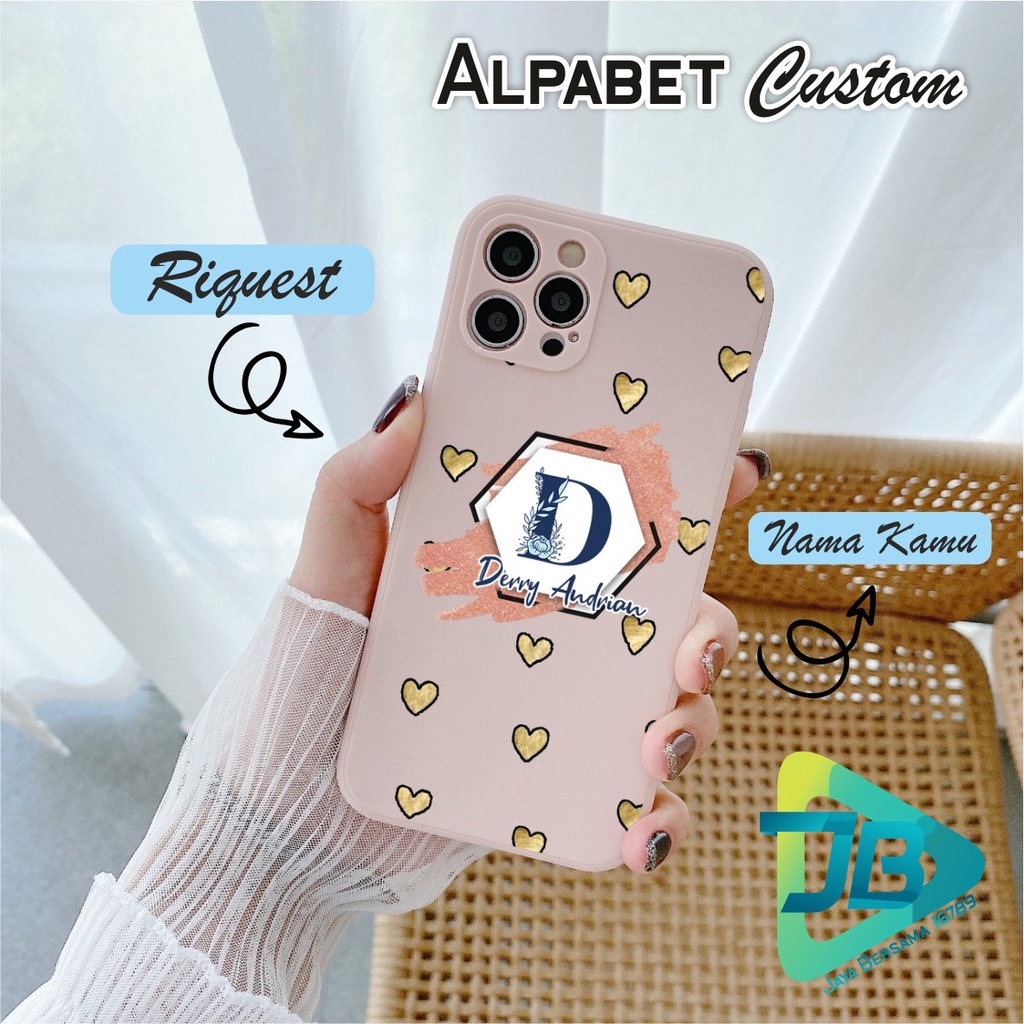 CASE CASING SOFTCASE SILIKON MACARON PELINDUNG KAMERA ALPABET CUSTOM OPPO VIVO SAMSUNG XIAOMI REALME IPHONE ALL TYPE JB5603