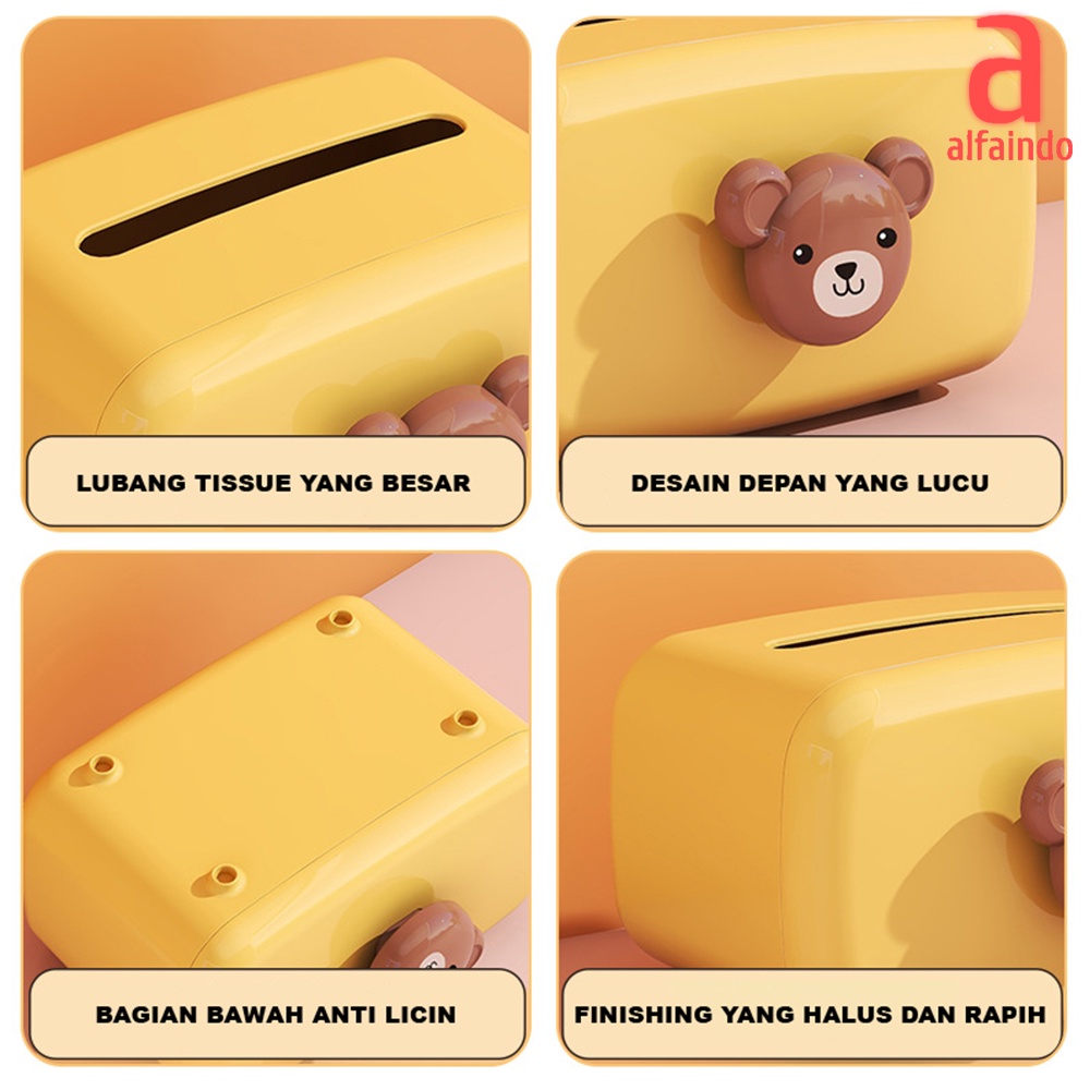 Alfaindo Kotak Tissue Box Organizer Tempat Wadah Tisu - KT006