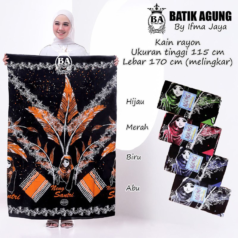 SARUNG MBAK SANTRI NENG SANTRI HITAM PUTIH REMAJA WANITA SARUNG BATIK PEKALONGAN SANTRI PUTRI UNTUK SERAGAM