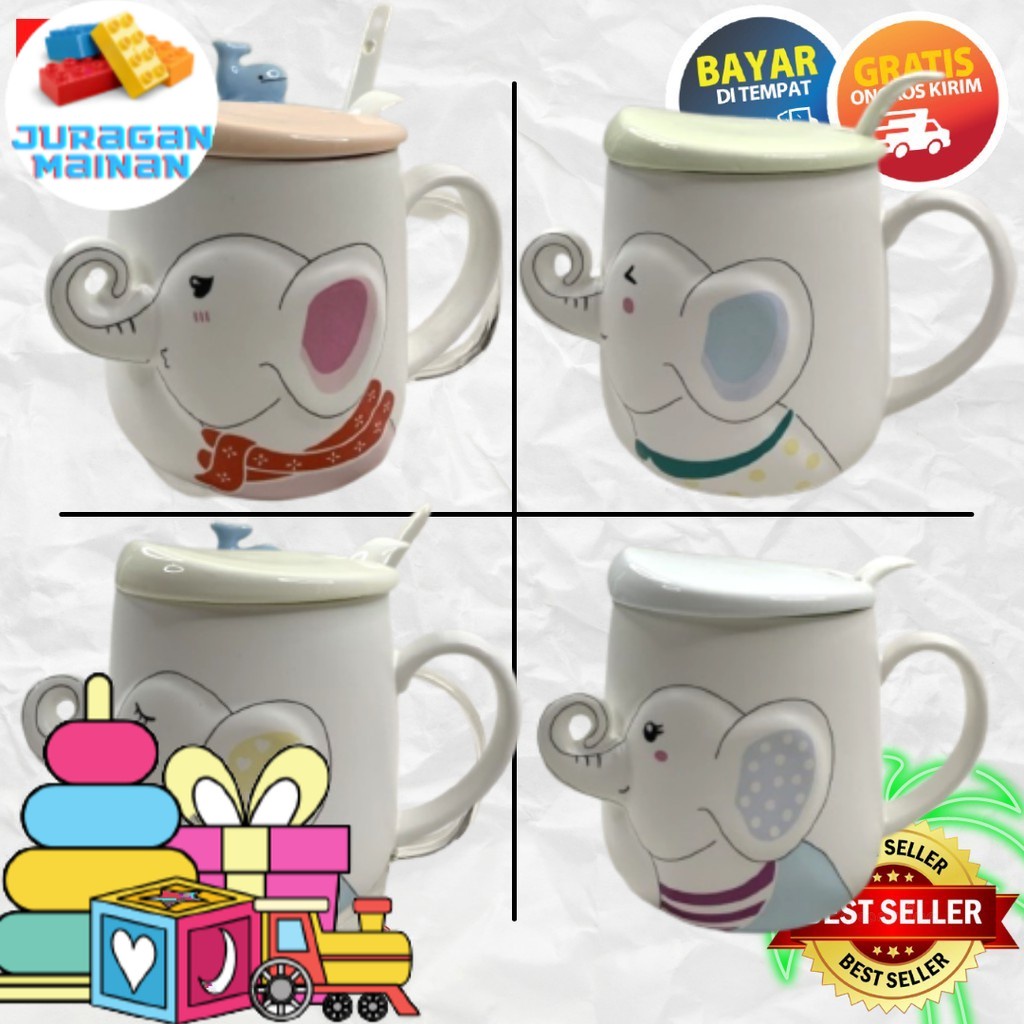 Gelas Keramik / Ceramic Motif Hidung Gajah / Elephant Nose P X L X T = 9cm X 9cm X 11cm 982A