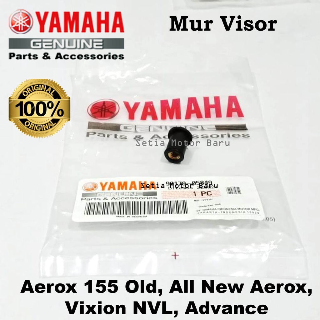 Baut Mur Karet Visor Windshield Vixion NVL Advance Aerox Old All New Aerox Byson F1 R25 Asli Yamaha