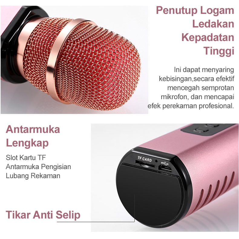 ITS K6 Microphone Wireless Koneksi Bluetooth Karaoke Mikrofon Speaker Ganda Portable KTV Mikropon